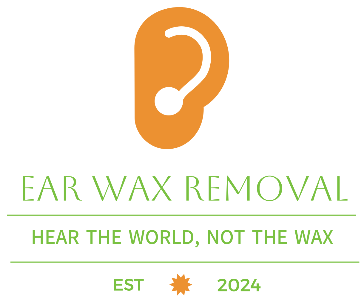An orange ear wax removal logo.
